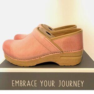 NIB WOMEN FOOTWEAR/SHOES DANSKO "PROFESSIONAL MILLED BURNISHED CLOG PINK 37